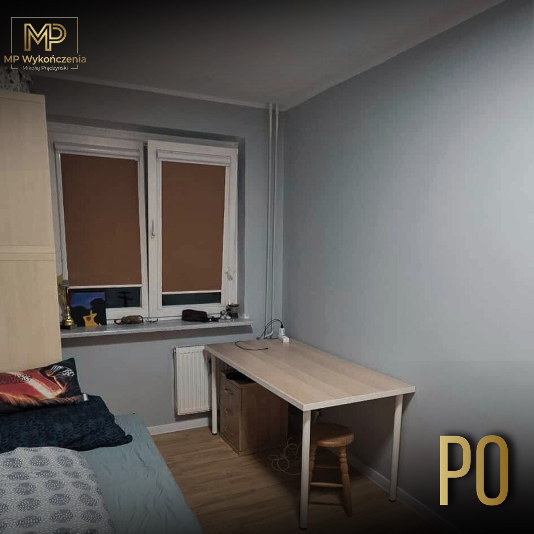 Pokój po remoncie - nowoczesny pokój z biurkiem